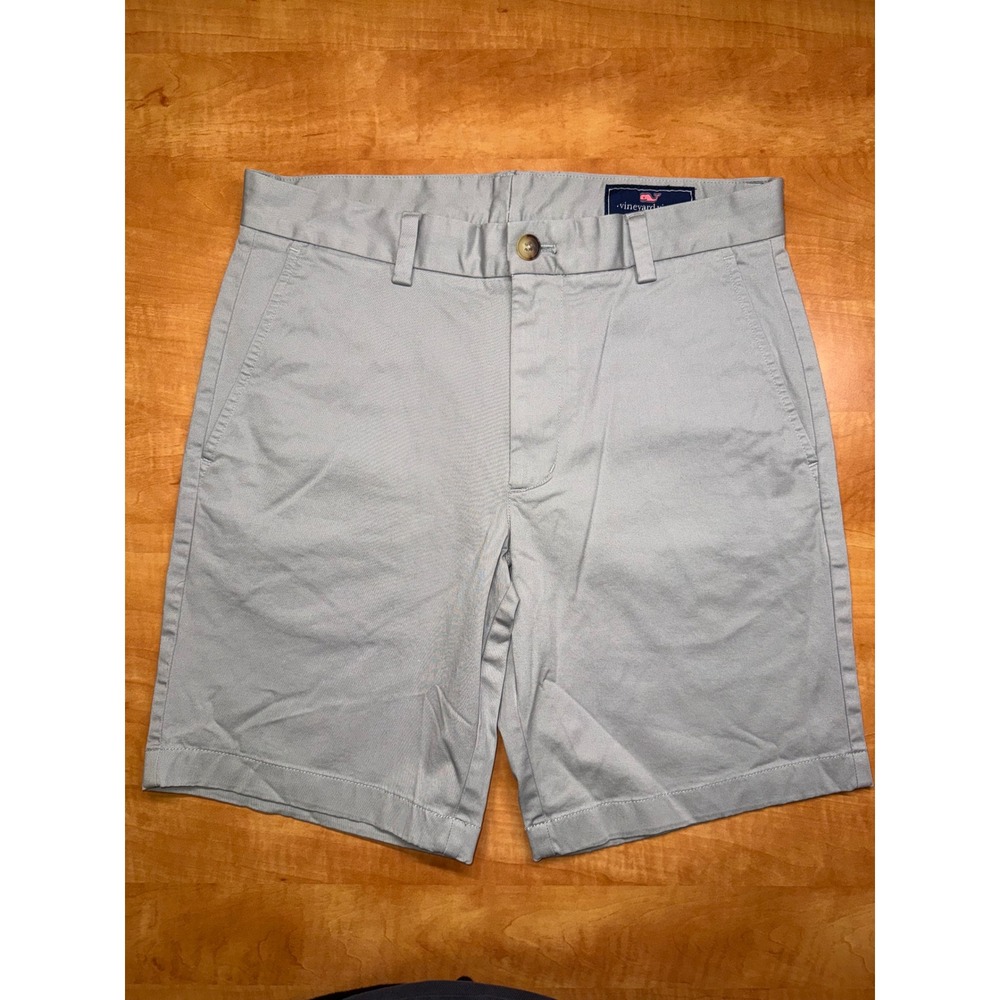 Vineyard Vines Mens 30 Breaker Shorts Light Gray Chino Stretch 9 Inch Inseam
